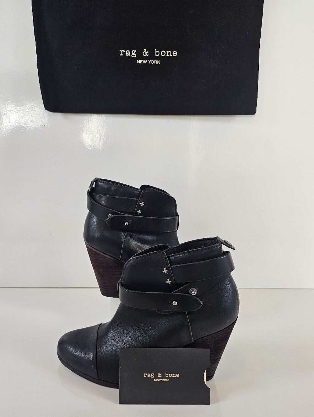Rag & Bone Harrow Boot Women 35 US 5 Black Leather Ankle Boots NIB $495